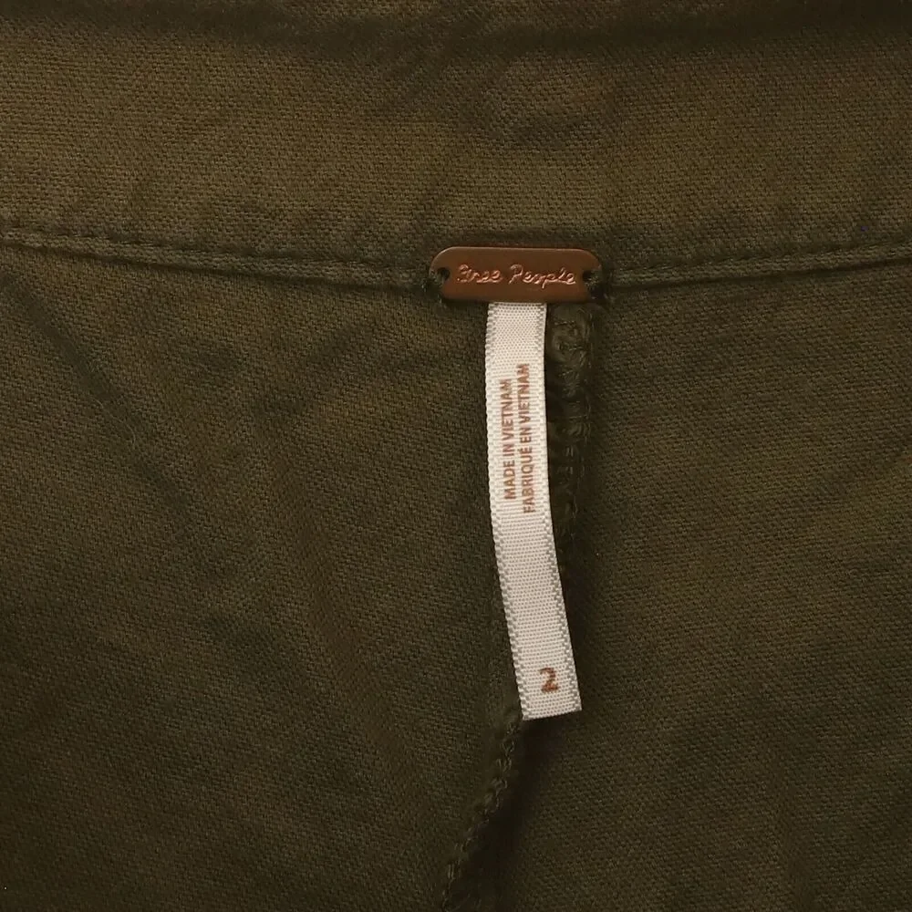 FREE PEOPLE Soul Of Sunshine Skort Short 2 Military Green 100% Cotton EUC B15